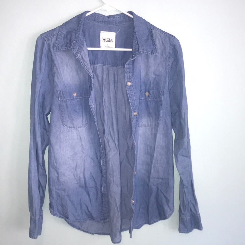 Denim blue button up